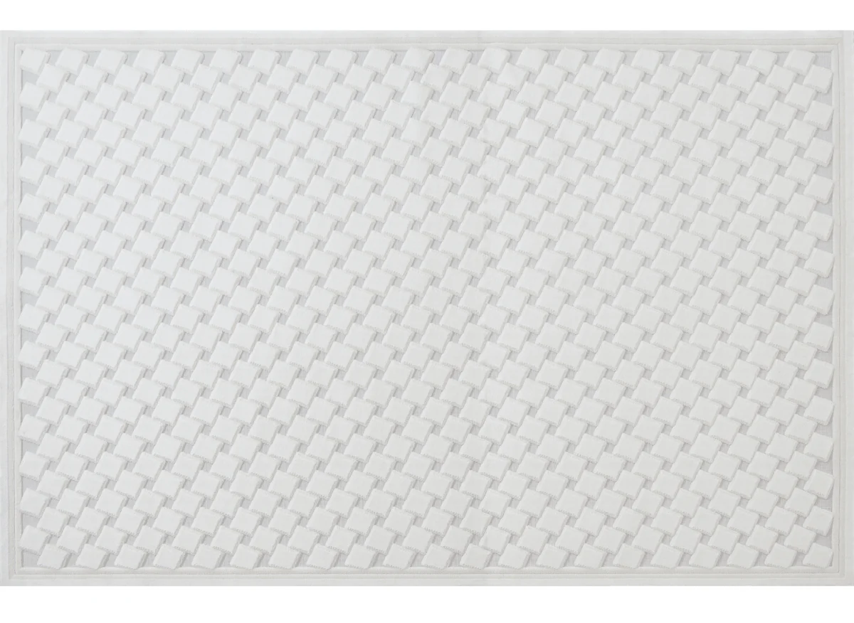 Tapis blanc écru à formes carrées 192 x 290 cm LERIS