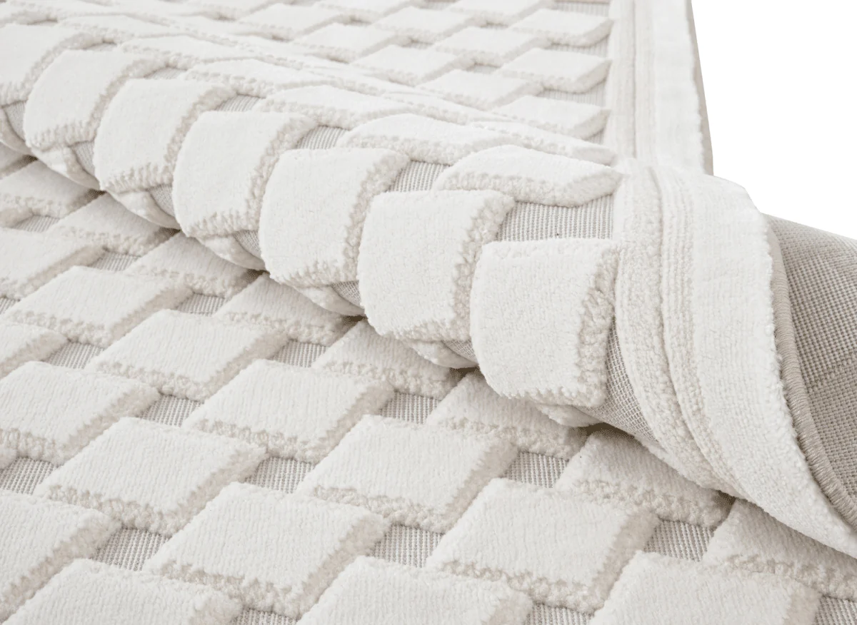 Tapis blanc écru à formes carrées 192 x 290 cm LERIS - Image 5