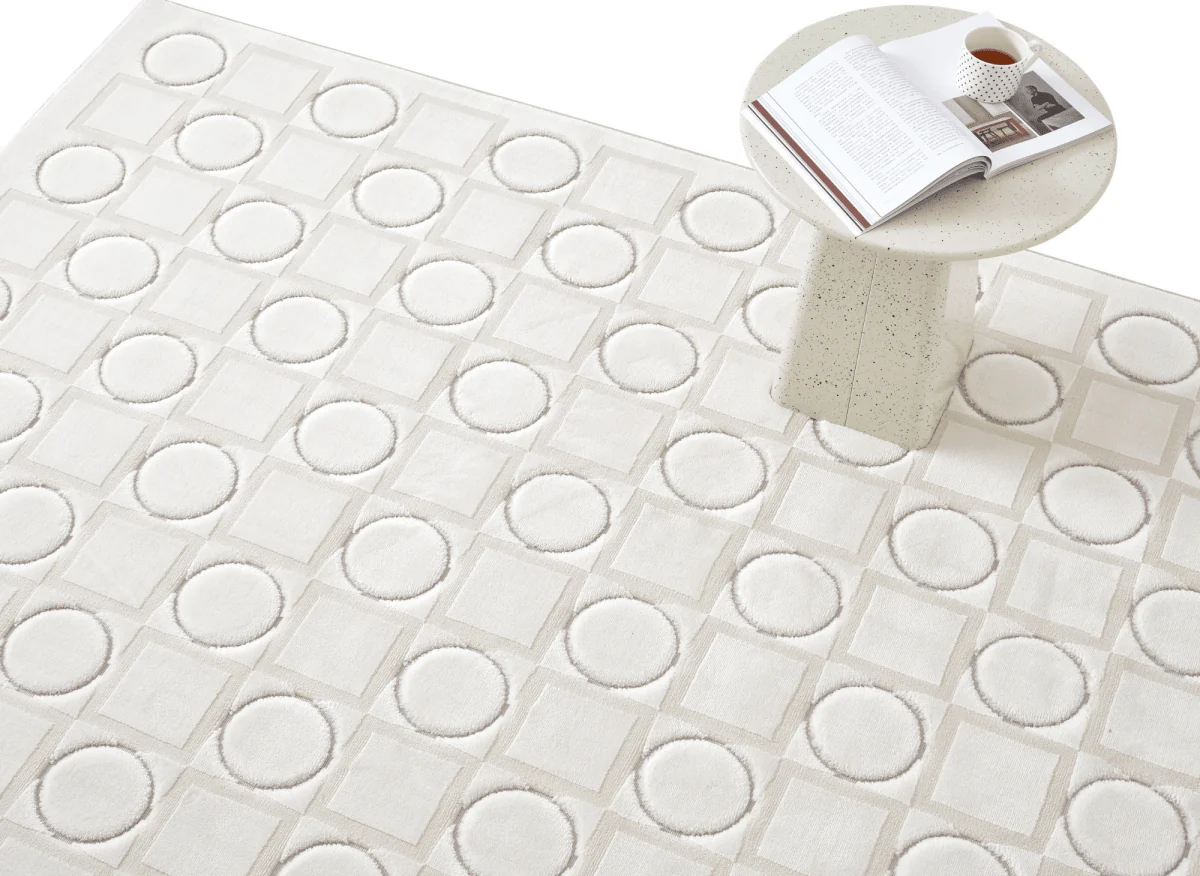 Tapis blanc écru à formes géométriques 154 x 230 cm KAELIES - Image 4