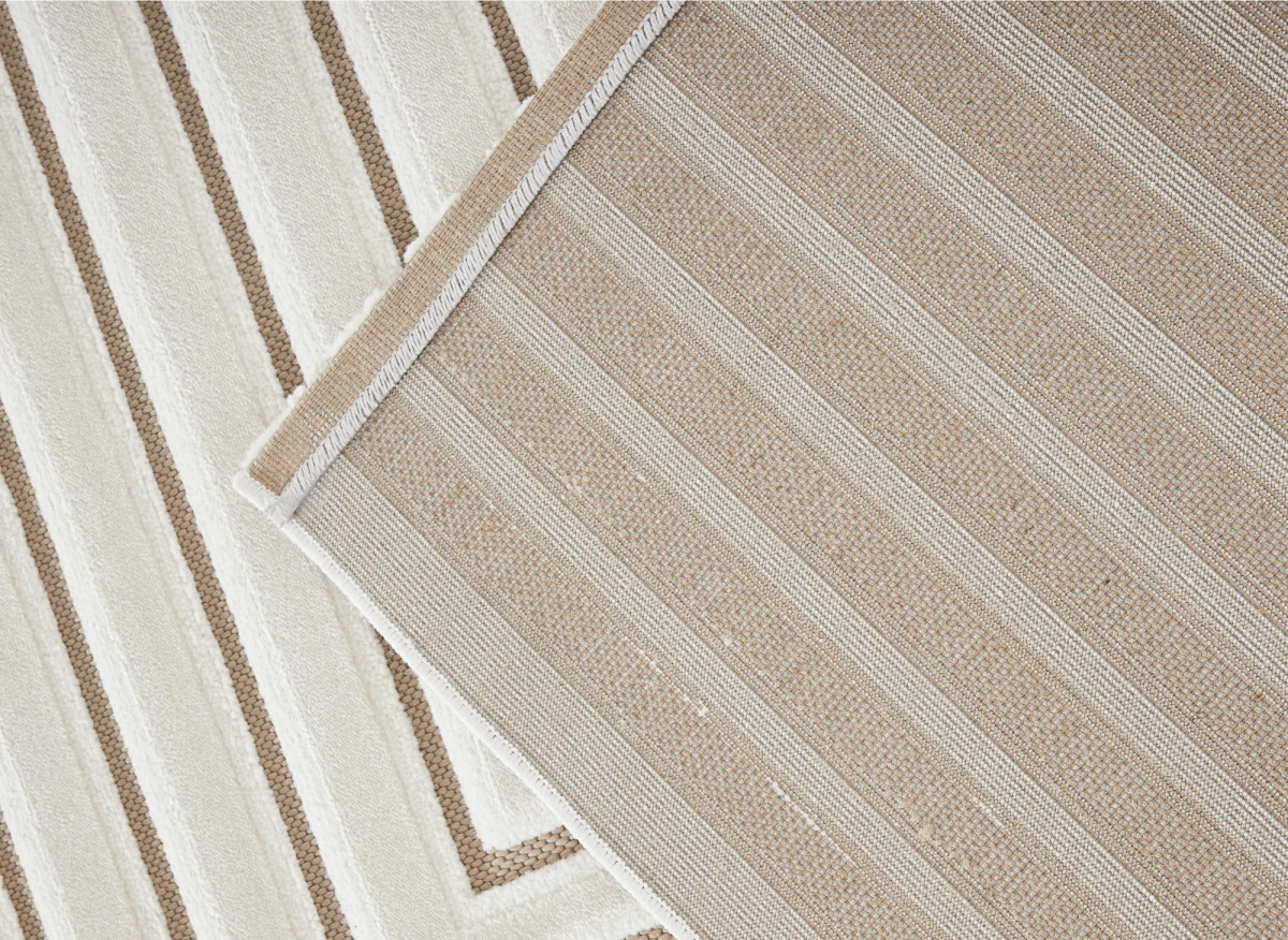 Tapis blanc écru à motifs chevrons 160 x 230 cm AMELIO - Image 4