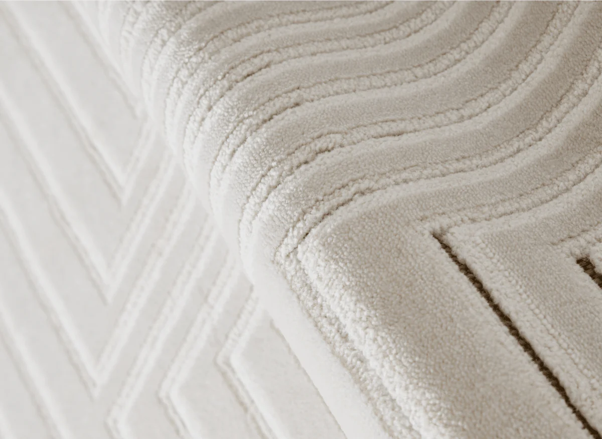Tapis blanc écru à motifs chevrons 200 x 290 cm AMONA - Image 4