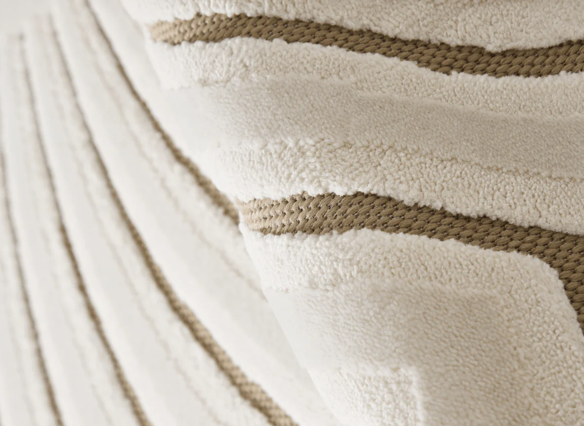 Tapis blanc écru à motifs circulaires beiges 160 x 230 cm ALEO - Image 3