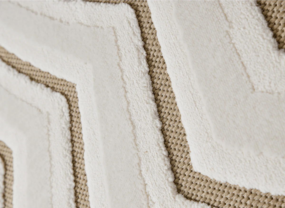 Tapis blanc écru à motifs circulaires beiges 160 x 230 cm ALEO - Image 5