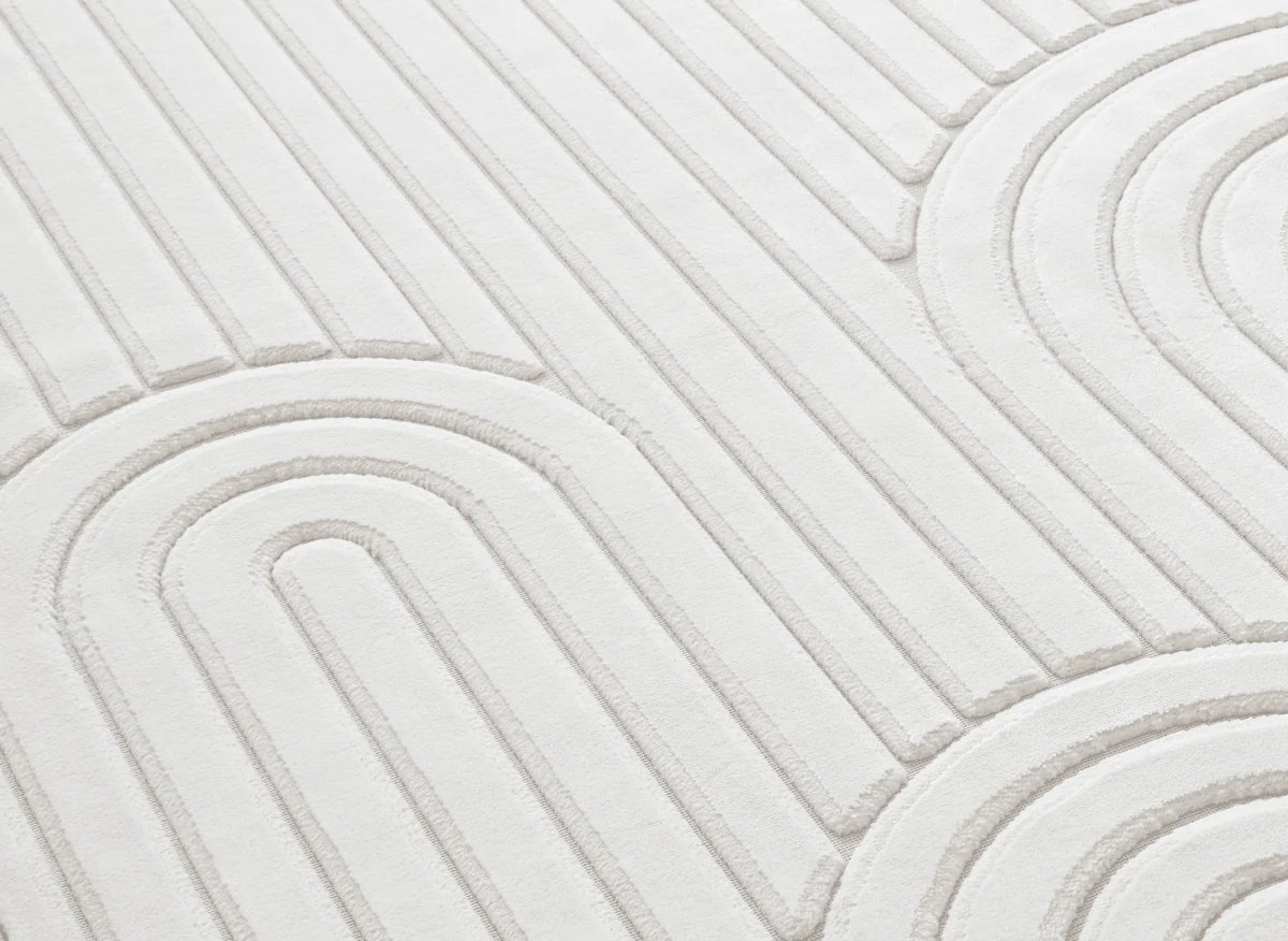 Tapis blanc écru à relief géométriques 192 x 290 cm AFINA - Image 3
