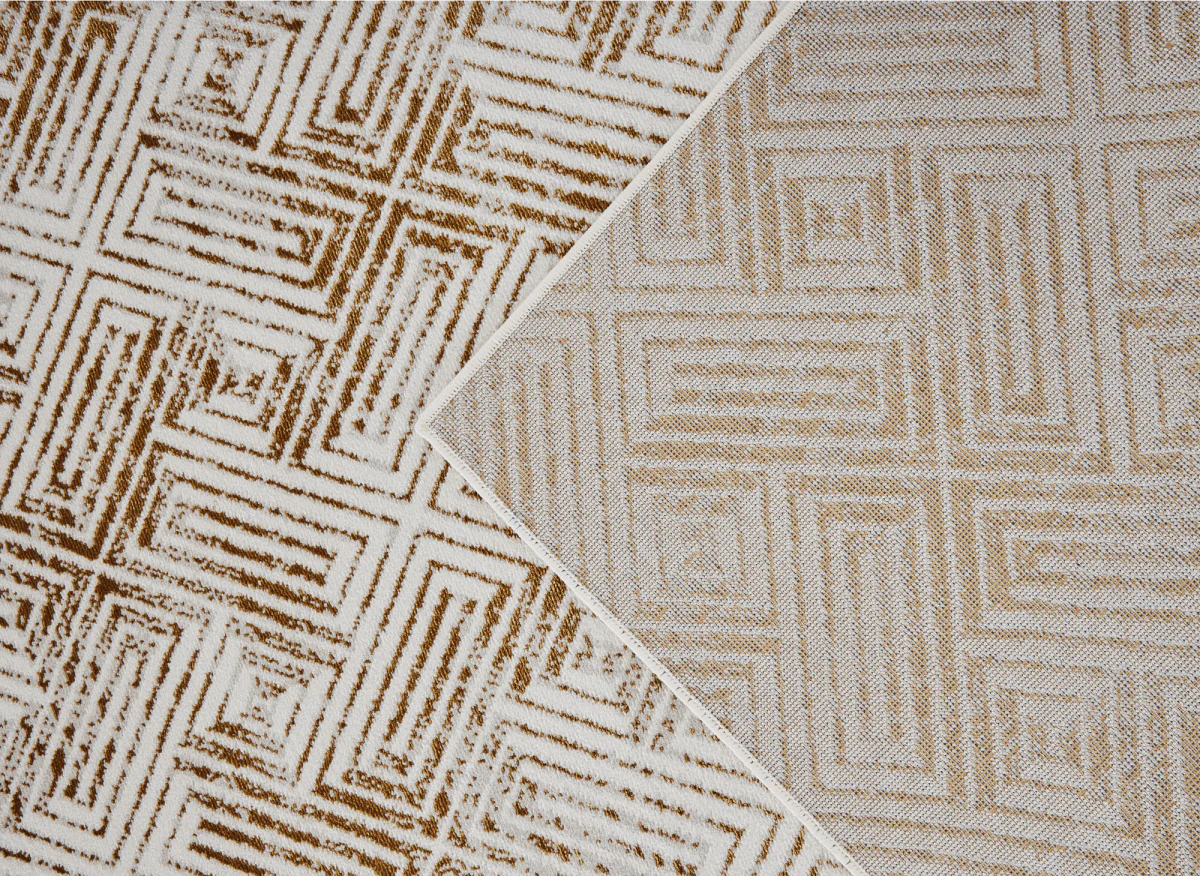 Tapis géométrique beige et marron 200 x 290 cm CARAMEL - Image 4