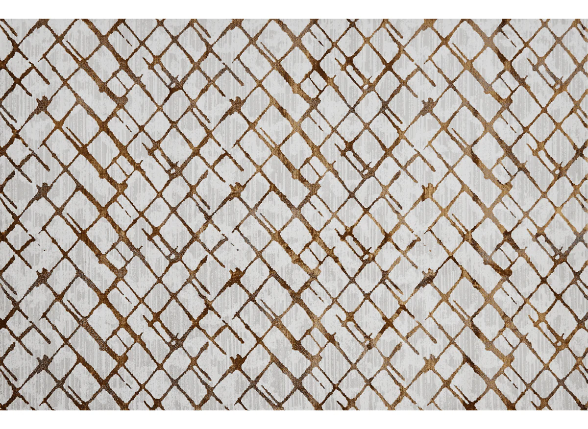Tapis géométrique taupe et marron 200 x 290 cm LATTICE