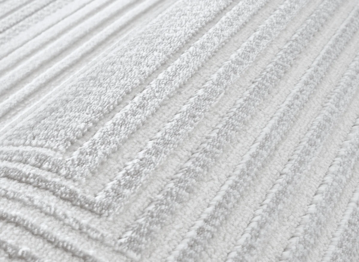 Tapis graphique art déco gris et blanc 200 x 290 cm HALL - Image 4