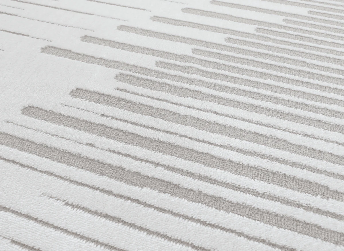 Tapis gris à lignes asymétriques 160 x 230 cm VENISE - Image 2
