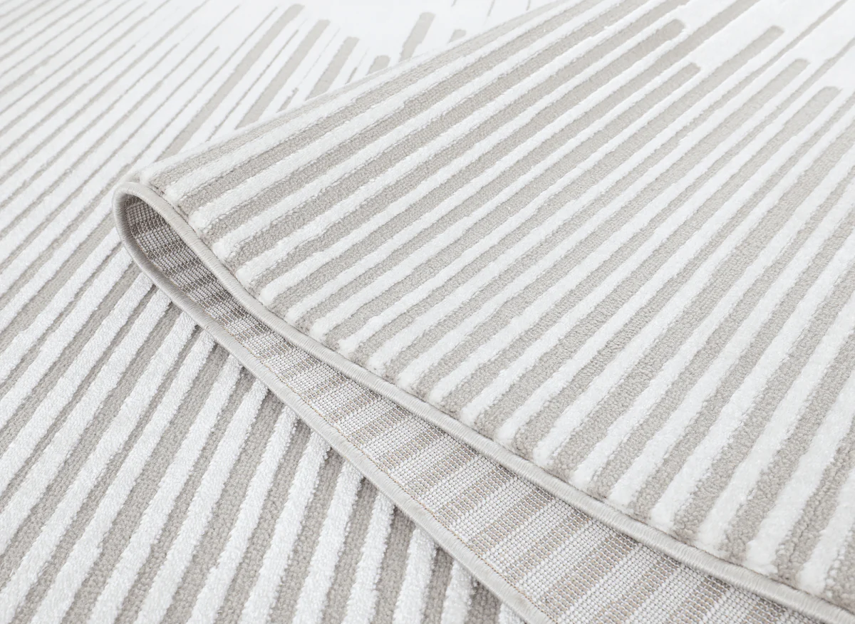 Tapis gris à lignes asymétriques 200 x 290 cm VENISE - Image 9