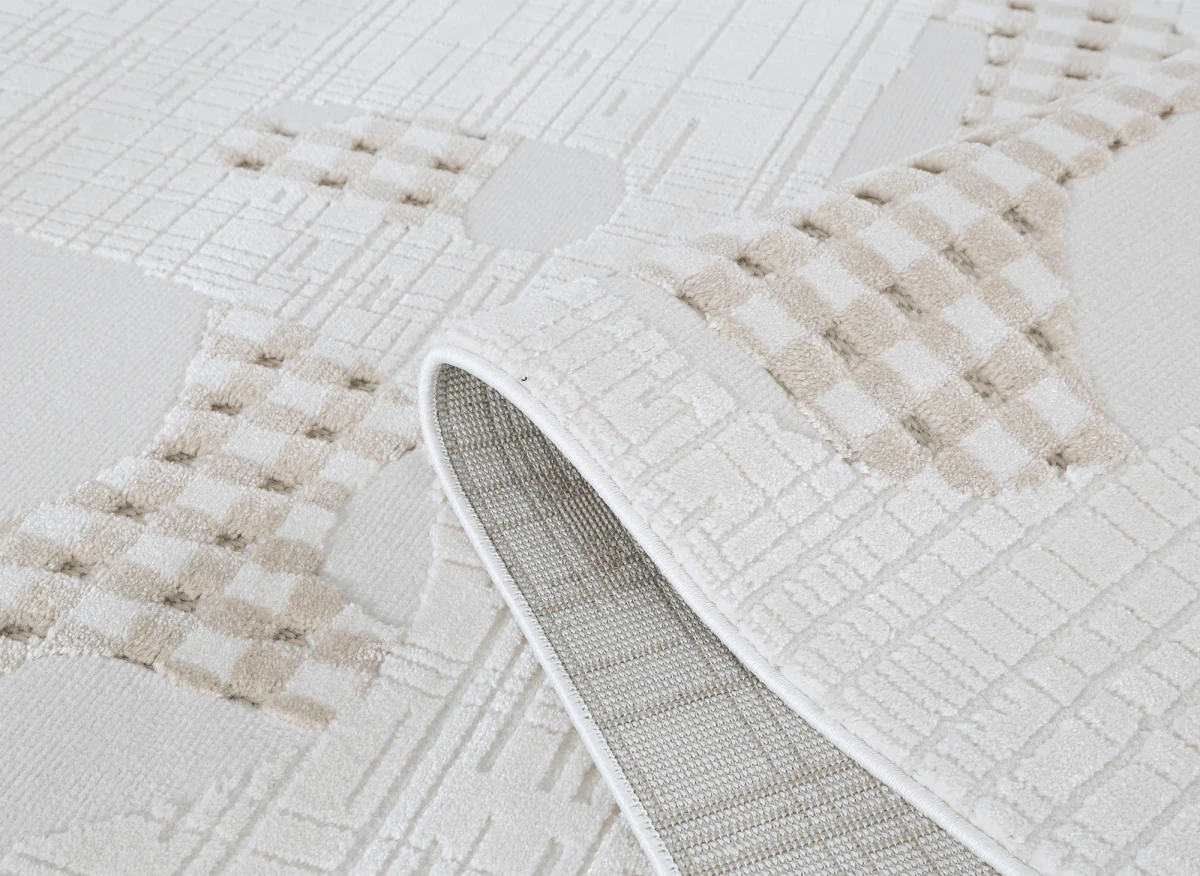 Tapis beige à motifs 200 x 290 cm BRUME - Image 2