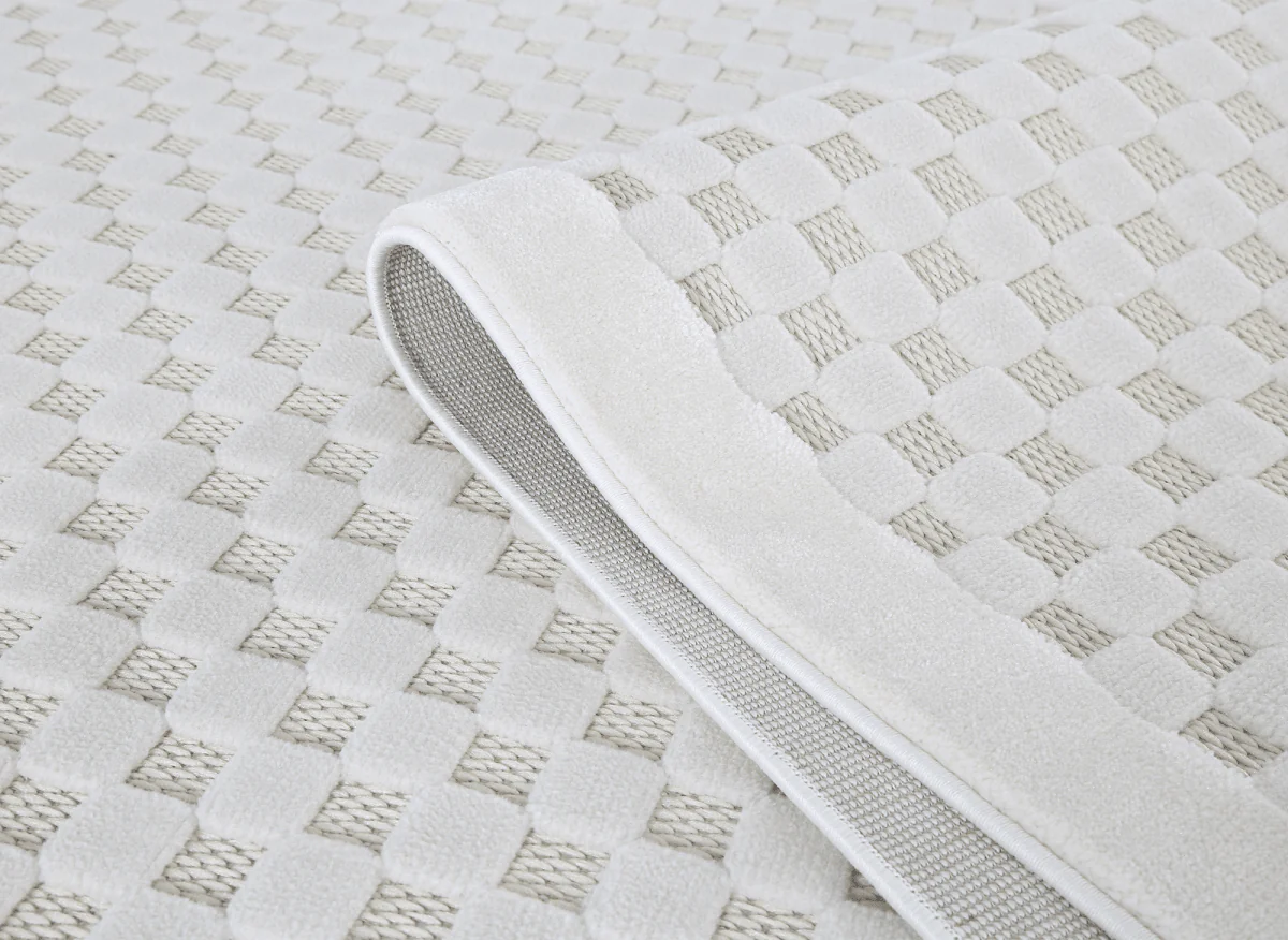 Tapis gris à motifs carreaux 160 x 230 cm MATILA - Image 5