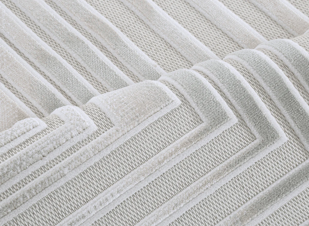 Tapis gris à motifs de lignes 200 x 290 cm PERTONA - Image 6