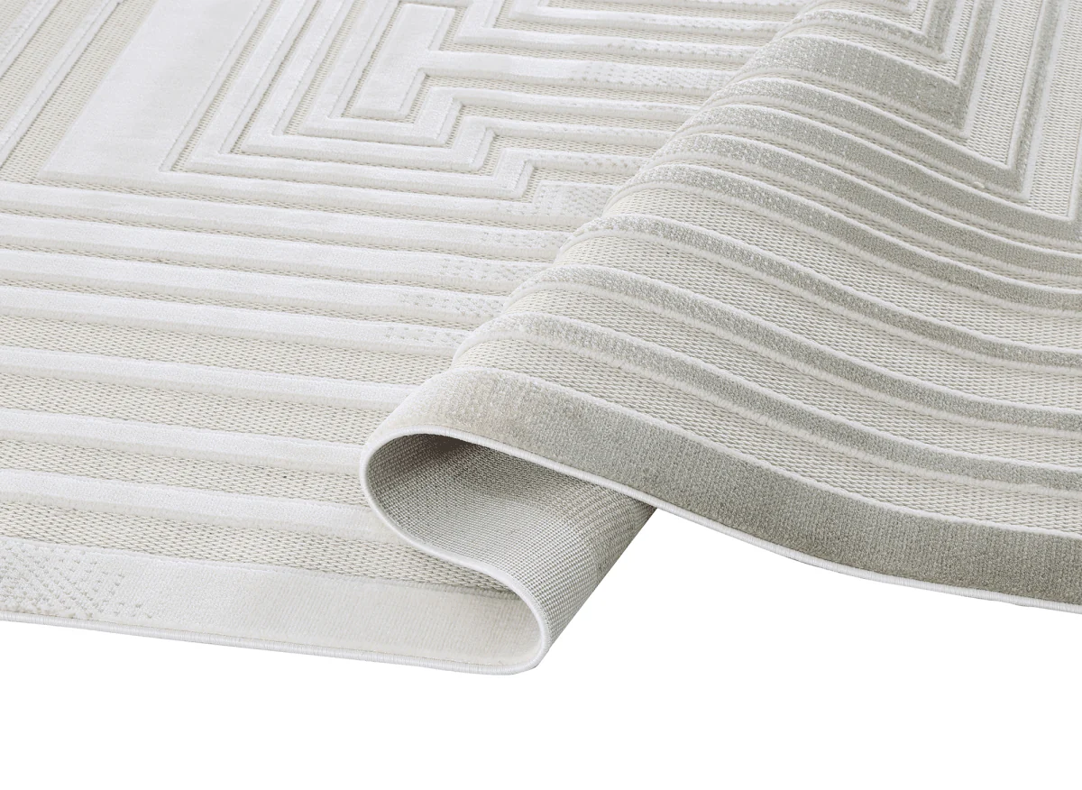 Tapis gris à motifs de lignes 200 x 290 cm PERTONA - Image 8