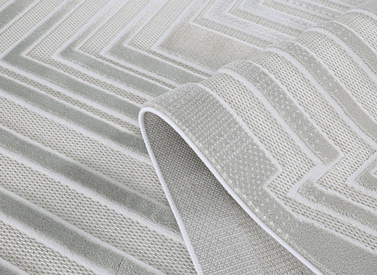 Tapis gris à motifs de lignes 200 x 290 cm PERTONA - Image 9
