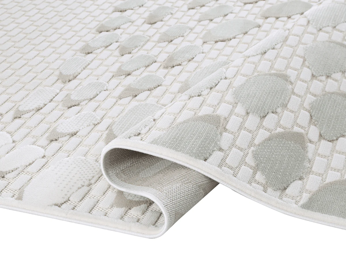 Tapis gris à motifs écailles 160 x 230 cm OLERA - Image 2