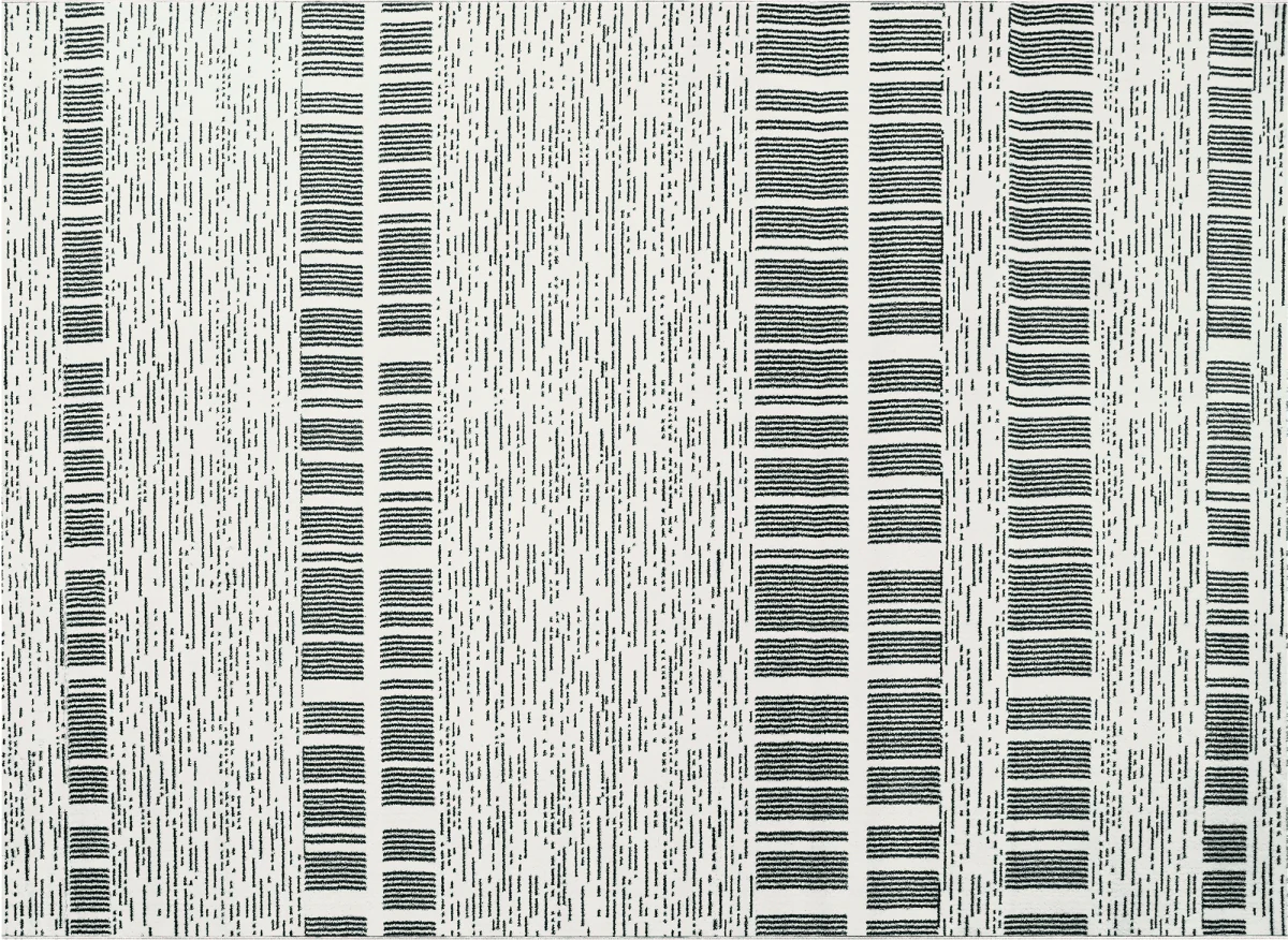 Tapis gris à motifs de bandes 200 x 290 cm TILLEUL