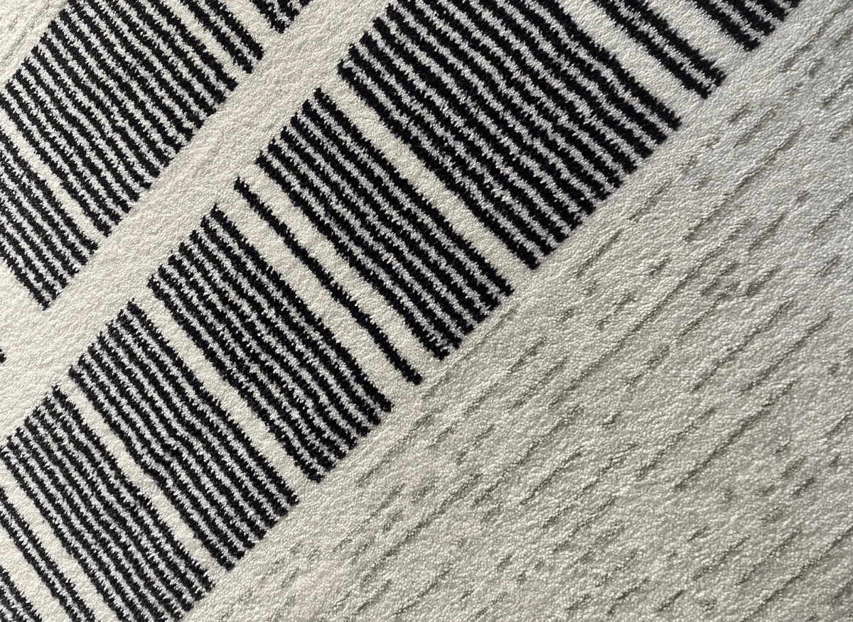 Tapis gris à motifs de bandes 200 x 290 cm TILLEUL - Image 3