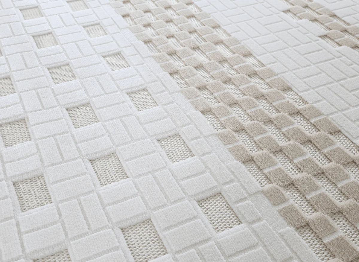 Tapis gris à motifs graphiques 160 x 230 cm ORCHIDÉE - Image 4