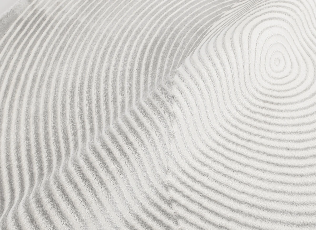 Tapis gris à motifs ronds 160 x 230 cm UTAH - Image 5