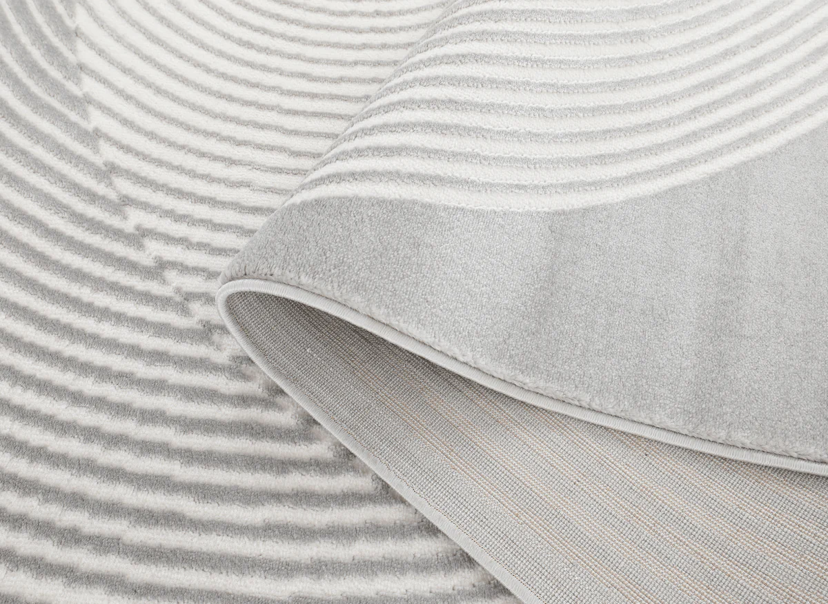 Tapis gris à motifs ronds 160 x 230 cm UTAH - Image 6
