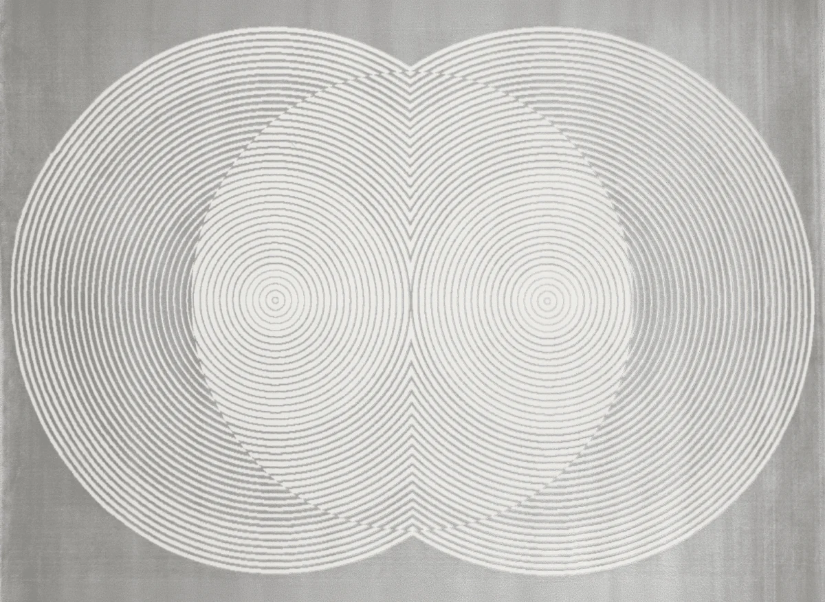 Tapis gris à motifs ronds 200 x 290 cm UTAH