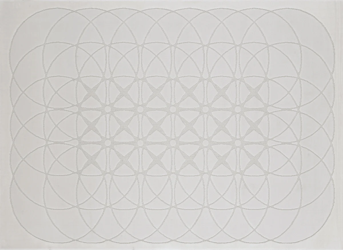 Tapis gris à motifs rosaces 200 x 290 cm SINGAPOUR