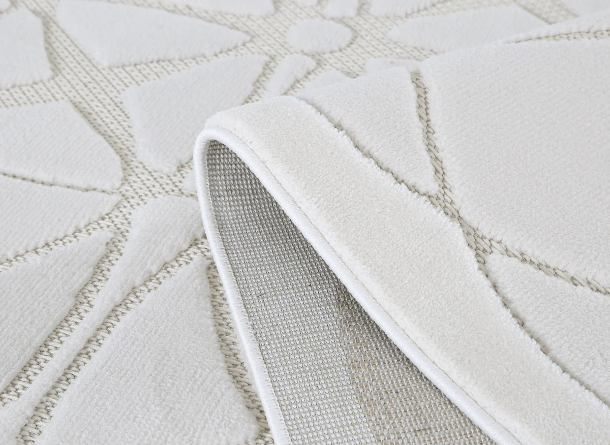 Tapis gris à motifs rosaces 200 x 290 cm SINGAPOUR - Image 3