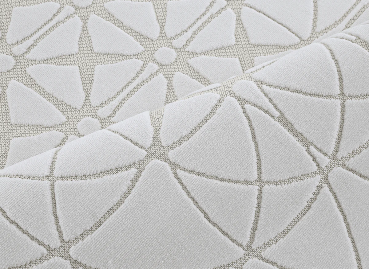 Tapis gris à motifs rosaces 200 x 290 cm SINGAPOUR - Image 7