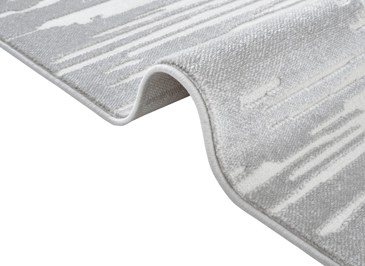 Tapis gris et blanc 160 x 230 cm FROST - Image 2
