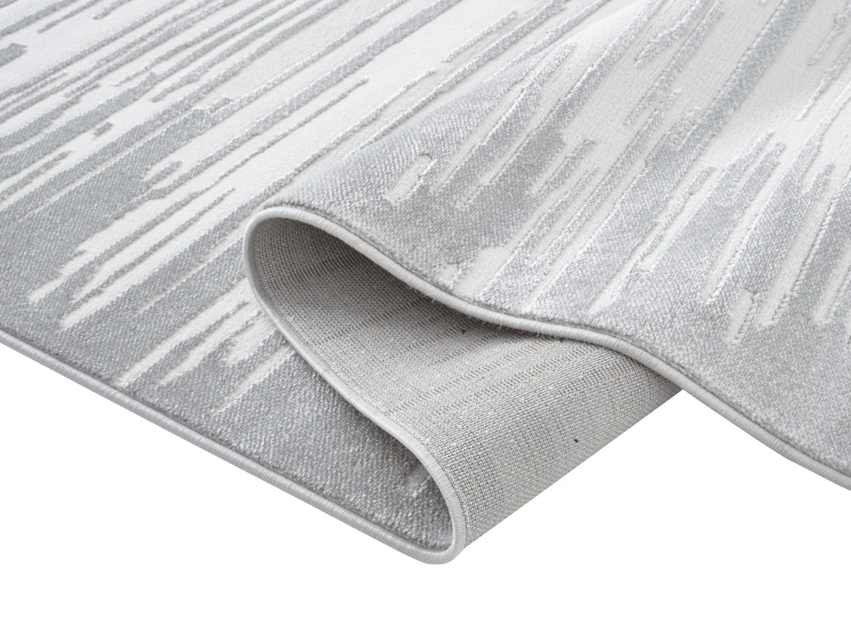 Tapis gris et blanc 160 x 230 cm FROST - Image 3