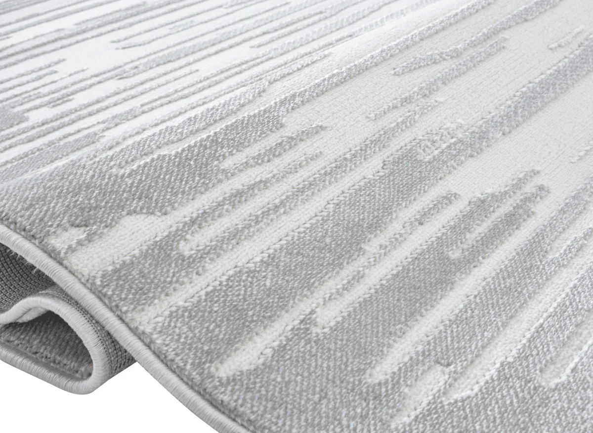 Tapis gris et blanc 160 x 230 cm FROST - Image 4