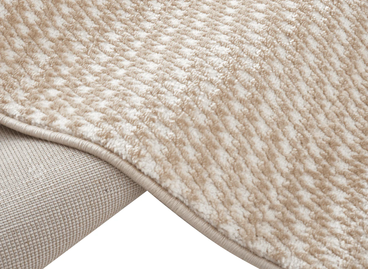 Tapis minimaliste beige et blanc 160 x 230 cm RIBBON - Image 5