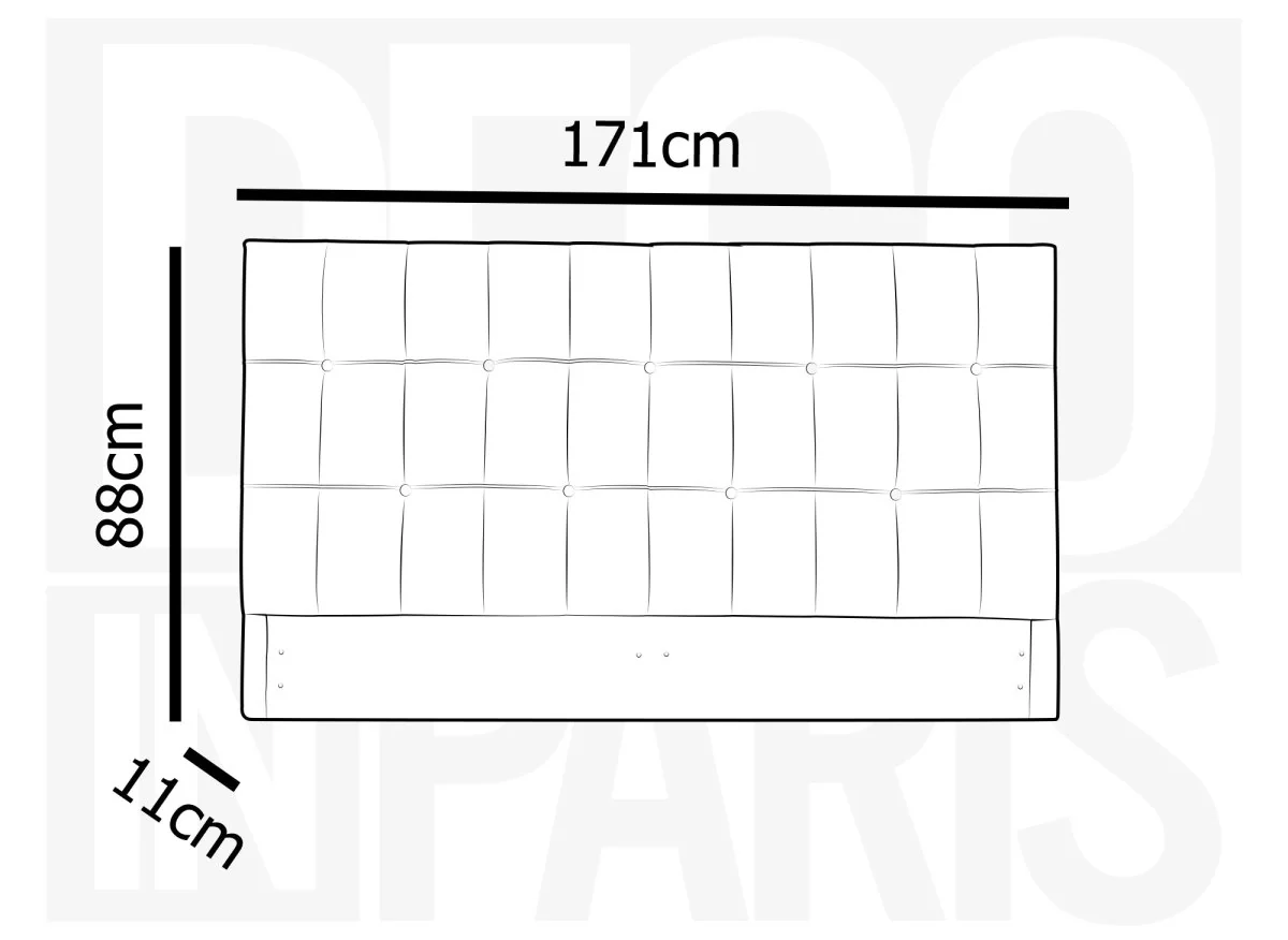 Tête de lit capitonnée en tissu beige 160 cm DOMICE - Image 3