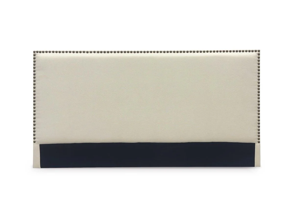 Tête de lit cloutée en tissu lin beige 160 cm LINDA - Image 2