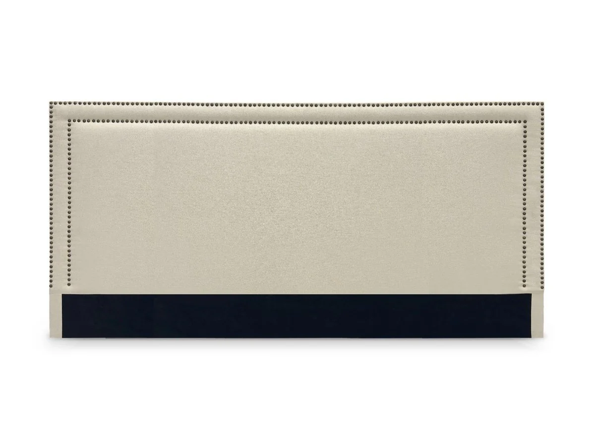 Tête de lit cloutée en tissu lin beige 180 cm LYVE - Image 2