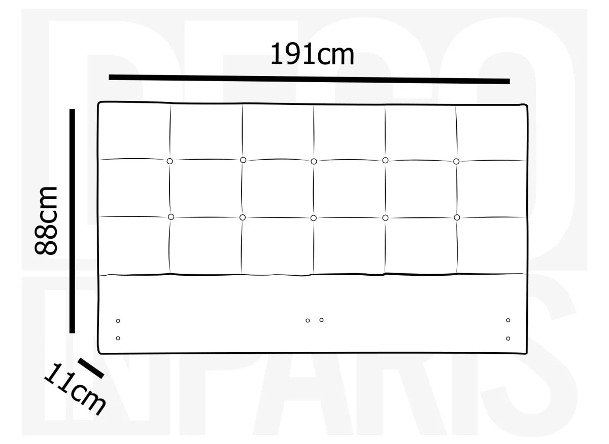 Tête de lit en tissu gris design 180 cm ALVERA - Image 4