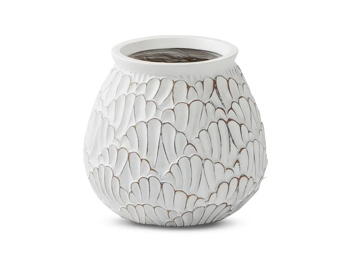 Vase en résine blanche H22 cm CEDRE - Image 2