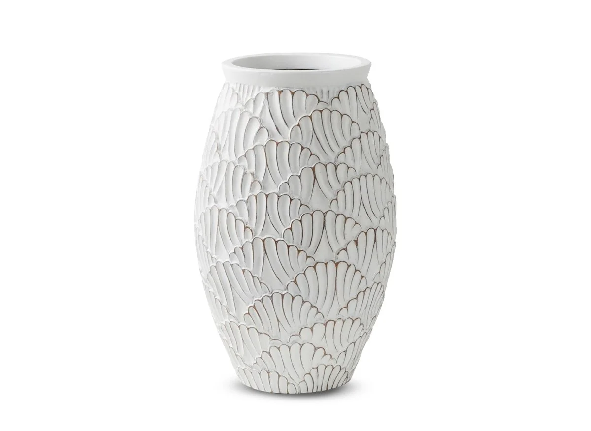 Vase en résine blanche H43 cm CEDRE - Image 2