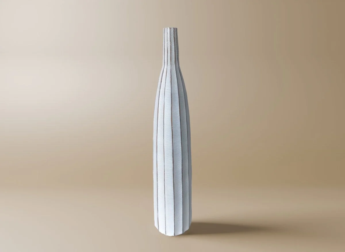 Vase soliflor en résine blanc H50 cm ORME