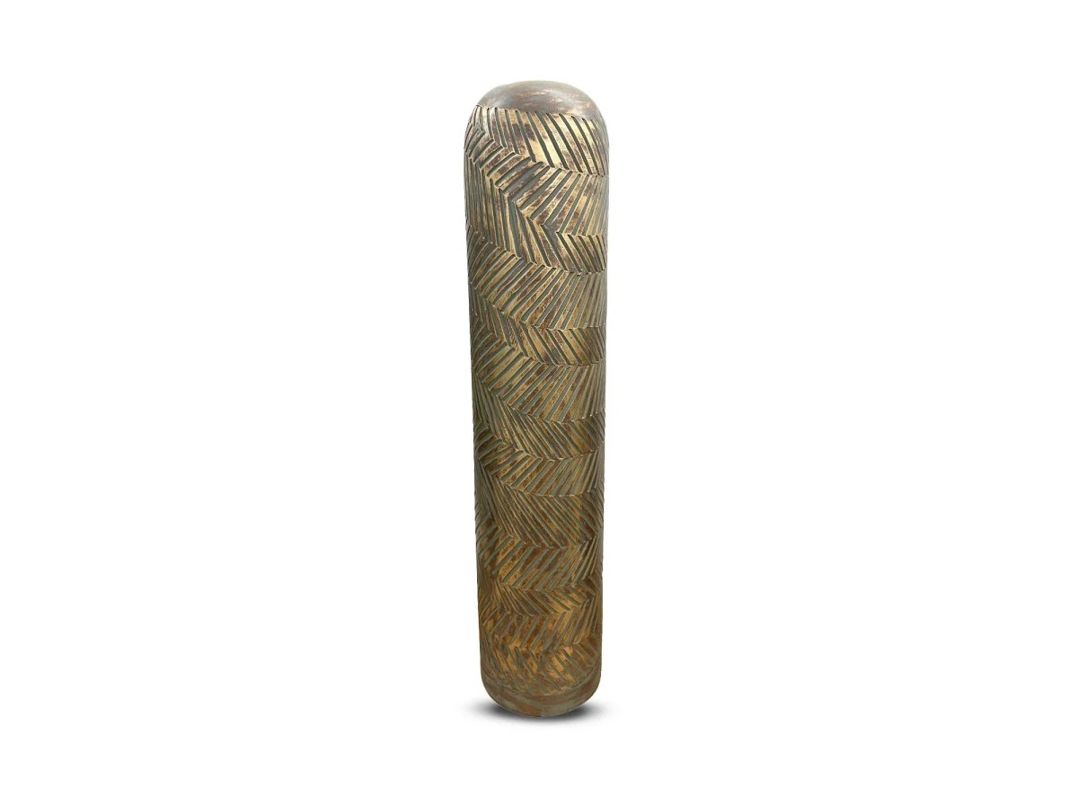 Vase XL en polyrésine vert et doré H68 cm AMIRA - Image 2
